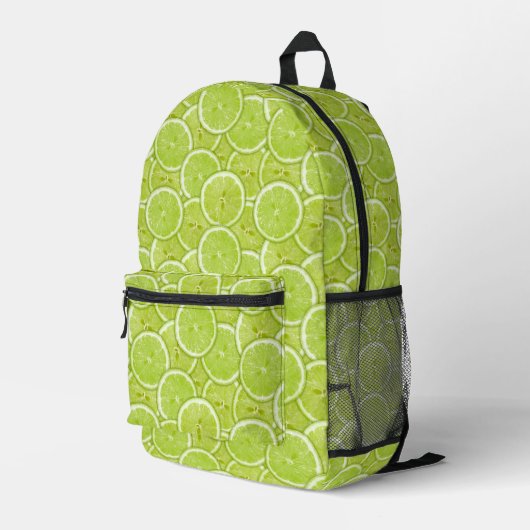 Muster der grünen Limonen Scheiben Bedruckter Rucksack (Rückseitige Ecke Rechts)