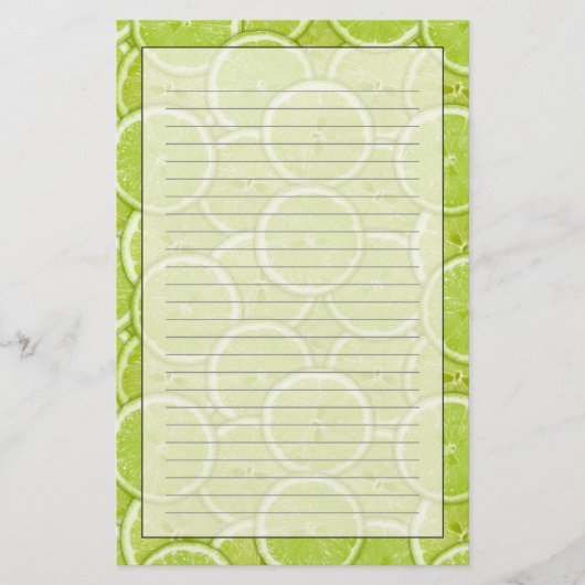 Muster der grünen Limonen Scheiben Briefpapier (Vorderseite)