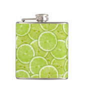 Muster der grünen Limonen Scheiben Flachmann (Vorderseite)