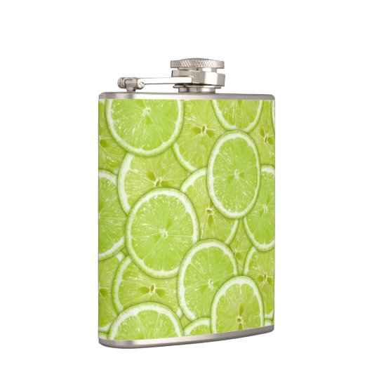 Muster der grünen Limonen Scheiben Flachmann (Rechts)