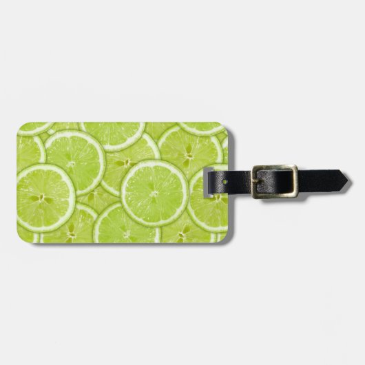 Muster der grünen Limonen Scheiben Gepäckanhänger (Vorderseite horizontal)