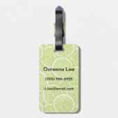 Muster der grünen Limonen Scheiben Gepäckanhänger (Rückseite vertikal)