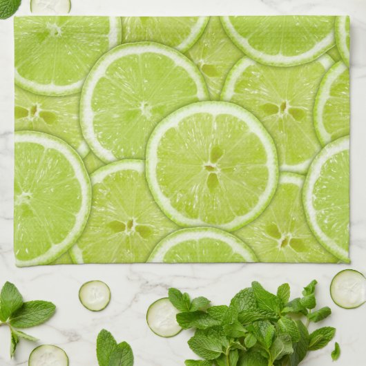 Muster der grünen Limonen Scheiben Handtuch (Gefaltet)