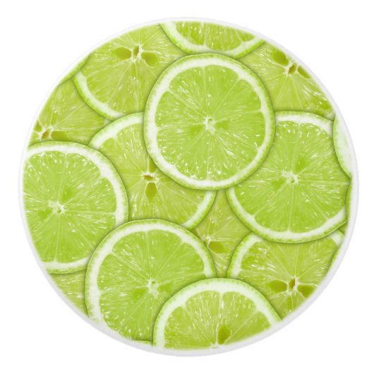 Muster der grünen Limonen Scheiben Keramikknauf (Vorderseite)