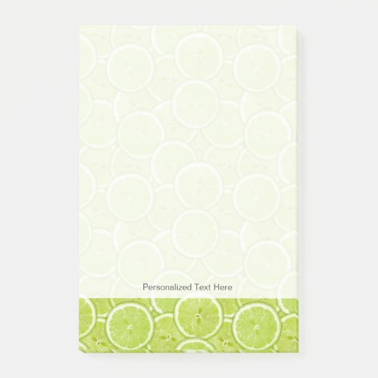 Muster der grünen Limonen Scheiben Post-it Klebezettel (Vorderseite)
