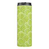 Muster der grünen Limonen Scheiben Thermosbecher (Rückseite)