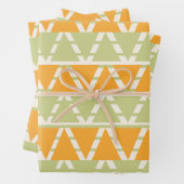 Muster der grünen Orangen-Streifen Geschenkpapier Set (Beispiel)