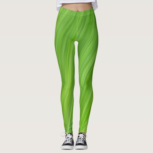 Muster der grünen Streifen Leggings (Vorderseite)