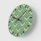 Muster der grünen Streifen Runde Wanduhr (Winkel)