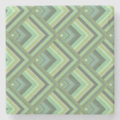 Muster der grünen Streifen Steinuntersetzer (Vorderseite)