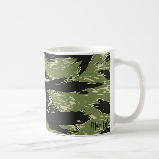 Muster der grünen Tiger Streifen-Camouflage Kaffeetasse (Rechts)