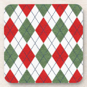 Muster der grünen und roten Raute Getränkeuntersetzer (Vorderseite)