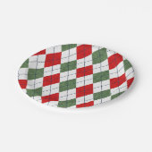 Muster der grünen und roten Raute Pappteller (Schrägansicht)