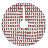 Muster der grünen und roten Raute Polyester Weihnachtsbaumdecke (Vorderseite)