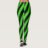 Muster der grünen und schwarzen diagonalen Streife Leggings (Rückseite)