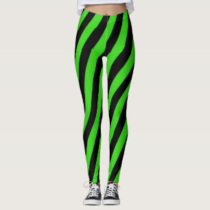 Muster der grünen und schwarzen diagonalen Streife Leggings