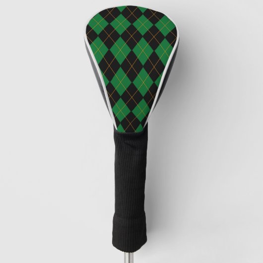 Muster der grünen und schwarzen Raute Golf Headcover (Vorderseite)
