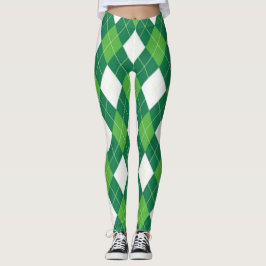 Muster der grünen und weißen Raute Leggings