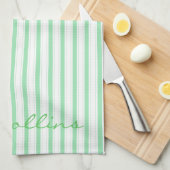 Muster der grünen und weißen Streifen Geschirrtuch (Viertel Falte)