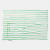 Muster der grünen und weißen Streifen Geschirrtuch (Horizontal)