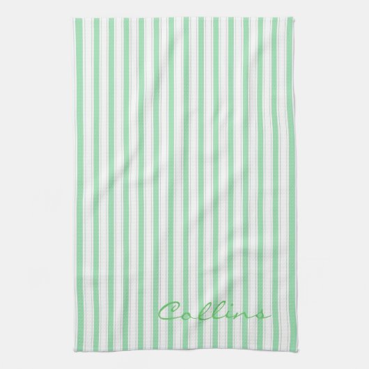 Muster der grünen und weißen Streifen Geschirrtuch (Vertikal)