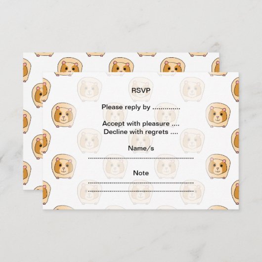 Muster der Guinea Schweine. RSVP Karte (Vorne/Hinten)