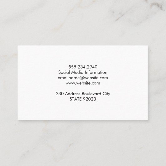 Muster der Haarstühle mit Haarspange Visitenkarte (Rückseite)