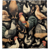 Muster der Hähnchenfarm Duschvorhang (Vorderseite)