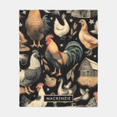 Muster der Hähnchenfarm Fleecedecke (Vorderseite)