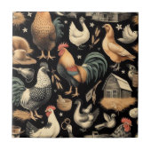 Muster der Hähnchenfarm Fliese (Vorderseite)