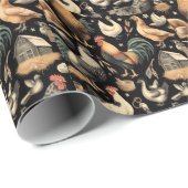 Muster der Hähnchenfarm Geschenkpapier (Rolleneckpunkt)