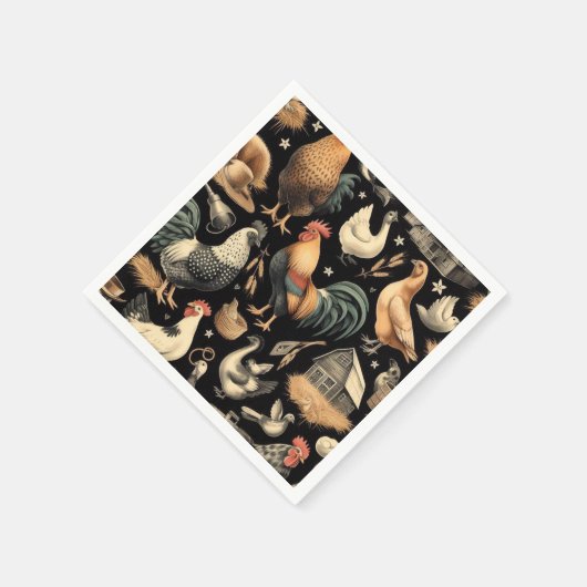 Muster der Hähnchenfarm Serviette (Ecke)