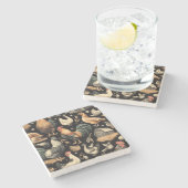 Muster der Hähnchenfarm Steinuntersetzer (Seitenansicht)