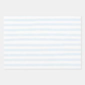 Muster der handbemalten, hellblauen Streifen Geschenkpapier Set (Vorderseite 3)