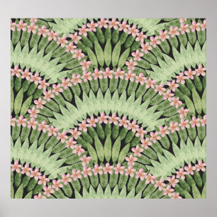 Muster der handbemalten tropischen Blume Poster