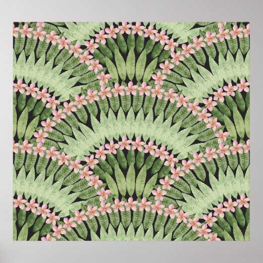 Muster der handbemalten tropischen Blume Poster (Vorne)
