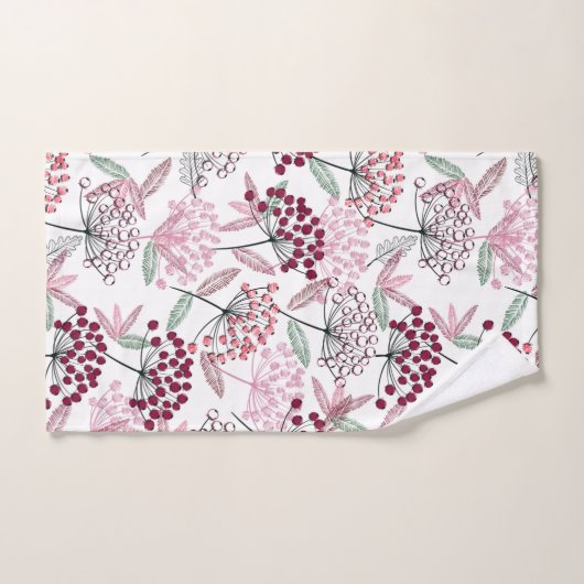 Muster der handgezeichneten Blume Badhandtuch Set (Handtuch)