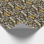 Muster der handgezeichneten Liebe Geschenkpapier (Ecke)