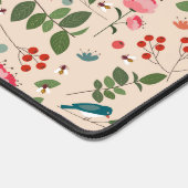 Muster der handgezogenen Blütenvögel Schreibtischunterlage (Ecke)