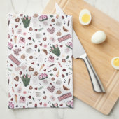 Muster der handgezogenen Valentine Geschirrtuch (Viertel Falte)