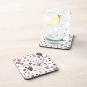 Muster der handgezogenen Valentine Getränkeuntersetzer (Rechte Seite)