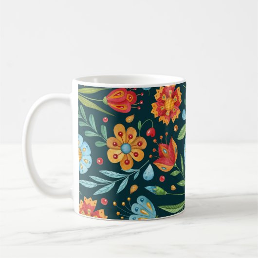 Muster der handIllustrierten Blume Kaffeetasse (Links)