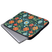 Muster der handIllustrierten Blume Laptopschutzhülle (Vorne Knopf)