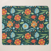 Muster der handIllustrierten Blume Sherpadecke (Vorderseite (Horizontal))