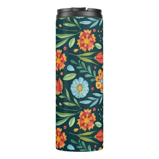 Muster der handIllustrierten Blume Thermosbecher (Rückseite)