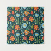 Muster der handIllustrierten Blume Wandteppich (Vorderseite (Horizontal))