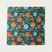 Muster der handIllustrierten Blume Wandteppich (Vorderseite)