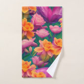 Muster der hawaiianischen tropischen Blume Badhandtuch Set (Handtuch)