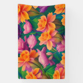 Muster der hawaiianischen tropischen Blume Banner (Vertikal)