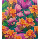 Muster der hawaiianischen tropischen Blume Duschvorhang (Vorderseite)